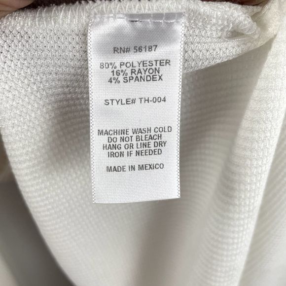 baea Womens Thermal Sweater White XL Polyester Blend Stretch Ruffle Bell Sleeves - Picture 9 of 9